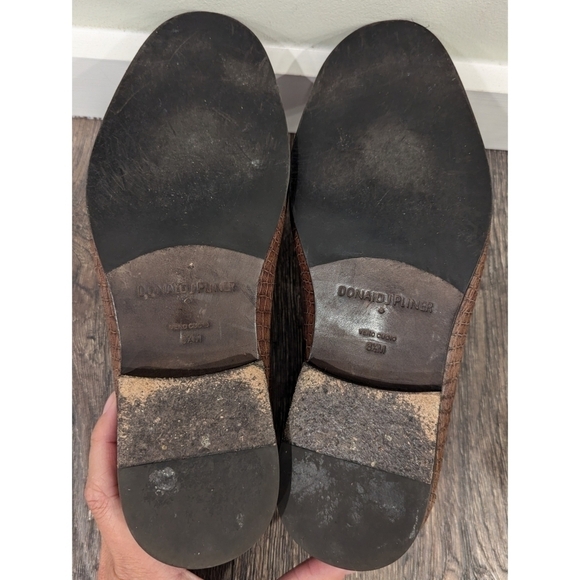 Donald J. Pliner Norin Brown Croc Embossed Leather Loafers Size 8.5 main image 9